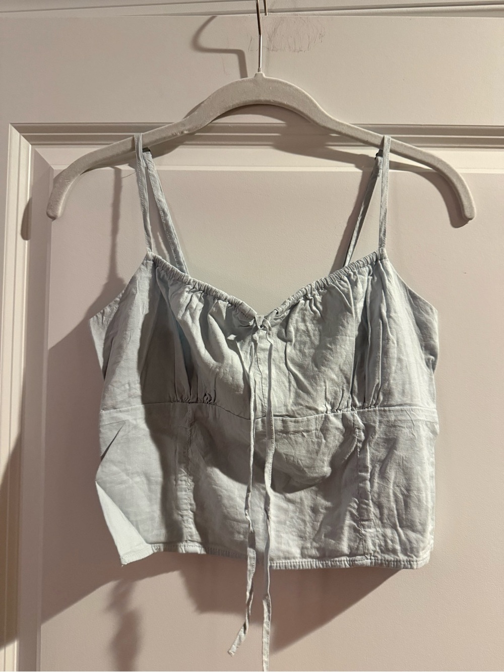 Abercrombie & Fitch Pale Blue Tie-Front Camisole Top